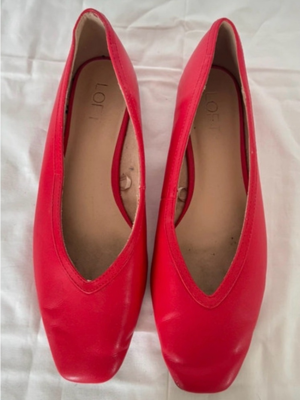 LOFT Red Leather Women's Flats 9.5 M